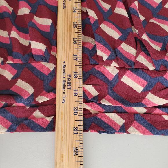 Lane Bryant Women Cross Front Wrap Blouse Top 24 3X Multicolor Geometric NEW - Picture 11 of 12